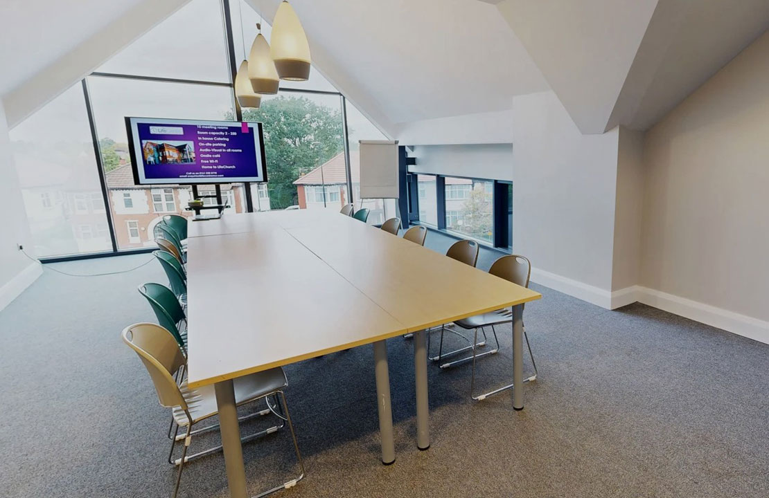 Training room at the Life Centre, Sale set up for the Social Media Morning workshop