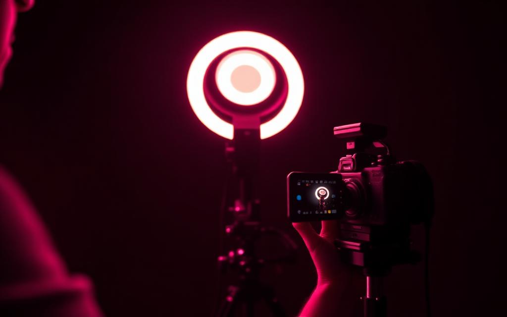 Ring light and camera set up for a reels shoot