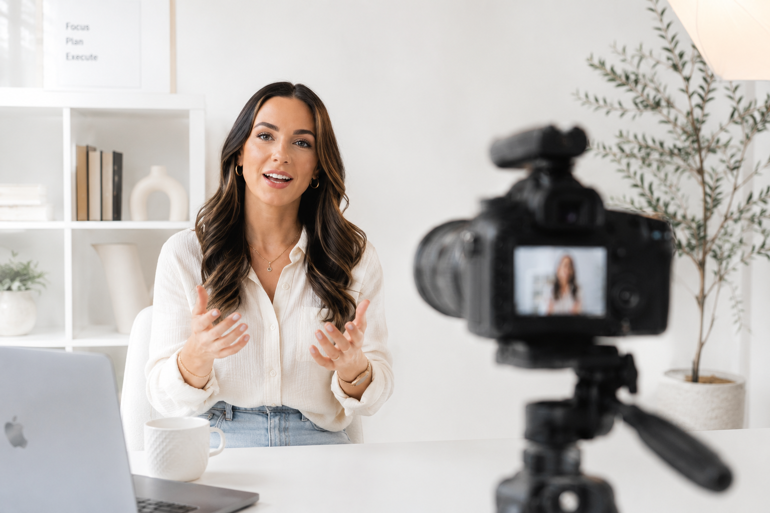 Founder speaking to camera during a planning call