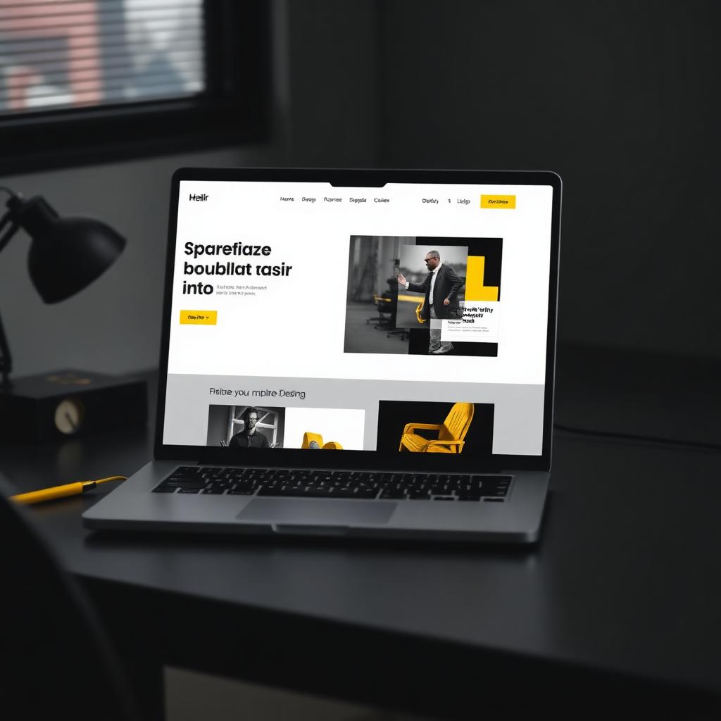 Modern website design on a large monitor